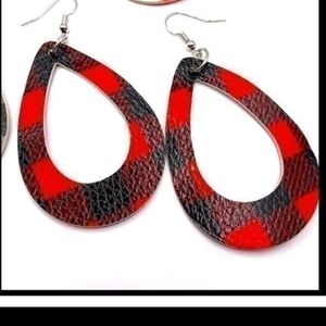 Plaid Teardrop Earrings